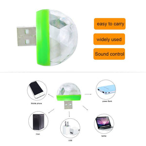 Gadgets USB Luz láser USB Mini RGB LED Forma de bola Efecto de escenario Luz conveniente para teléfono móvil Banco de potencia de PC para Party Club