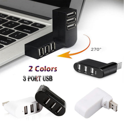 1 UNID Mini 3 Puerto USB 2.0 Hub Adaptador Splitter Expansión Para Smart Phone PC Portátil USB Gadgets