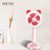 OUSU Gadgets de Oficina Enfriador de Escritorio Ventilador USB Lámpara LED de Luz USB Portátil de Mano mini Ventilador Recargable Lindo Soporte para Teléfono gadjet